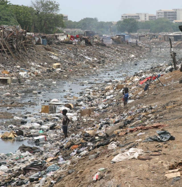In the slums in Accra, many people were basically living on a rubbish dump.